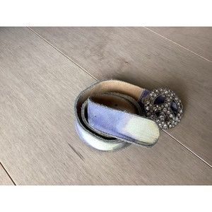 vtg girls embellished rhinestones leather sz 23 tie dye style Belt